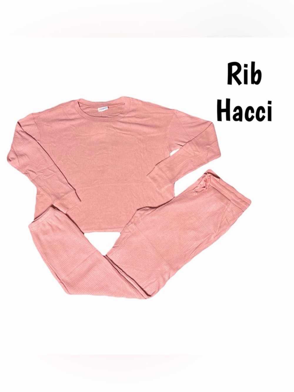 LuLaRoe Rib Hacci Peach Two-Piece Pajama Set Lulu